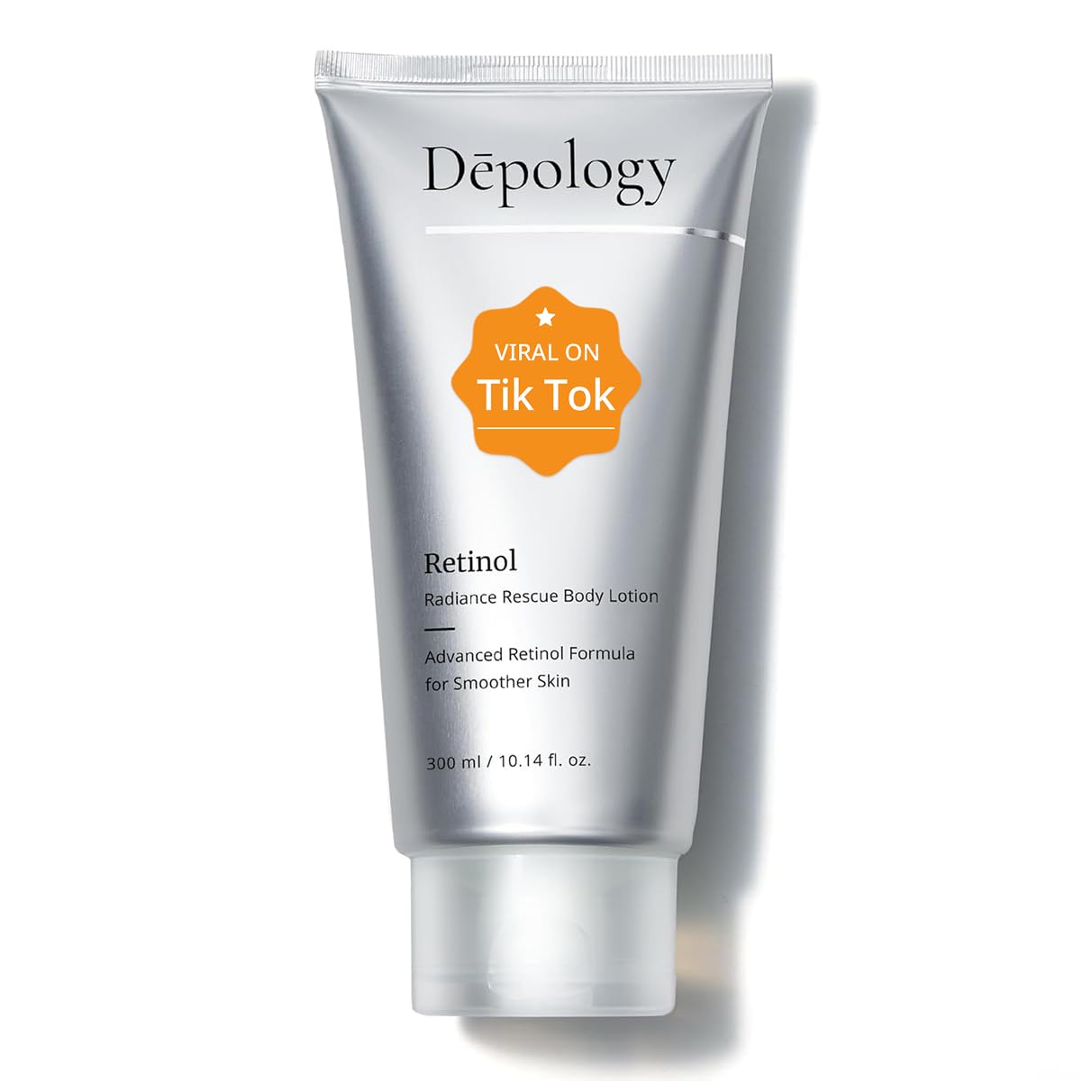 depology front packaging showing bottle and label, communicates size and clarity