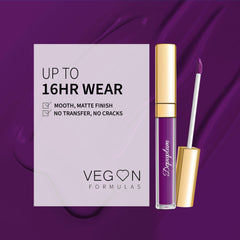 Depuplum lipstick applied to lips demonstrating clean edges and long lasting benefit