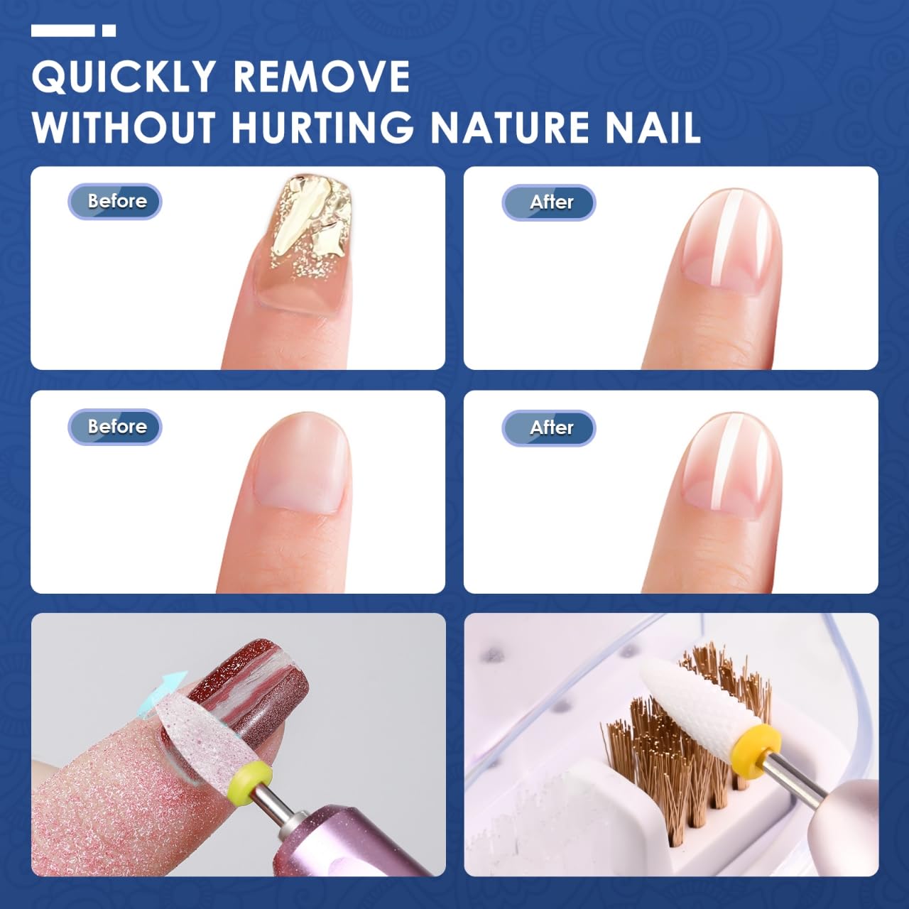 Depvko silicone polish bit in use smoothing nail surface benefit