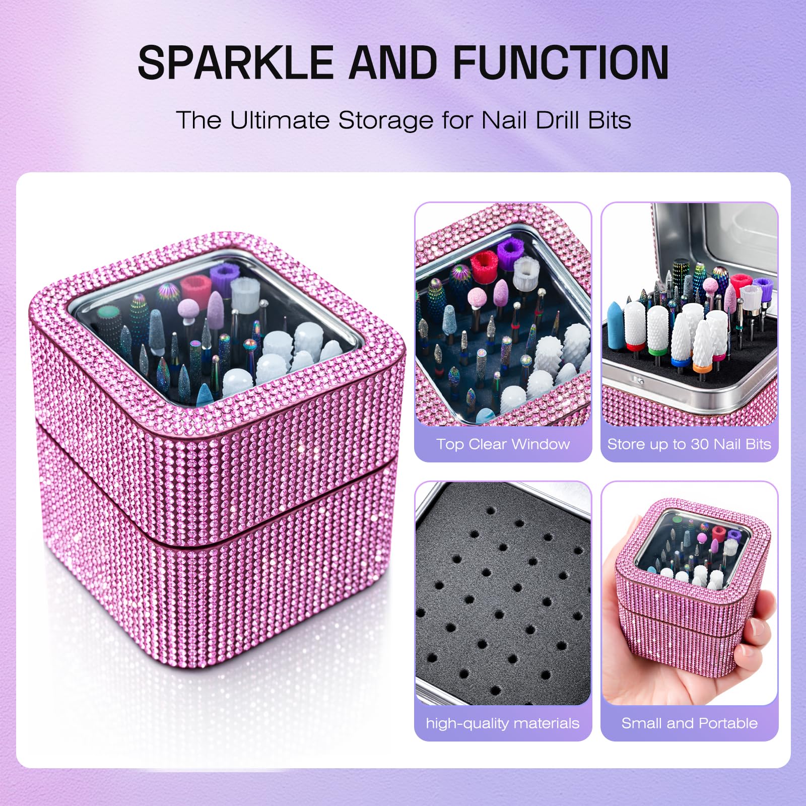 Depvko metal storage case open with bits organized for easy selection and travel