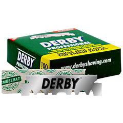 Derby blade edge detail displays grind consistency for reliable cuts