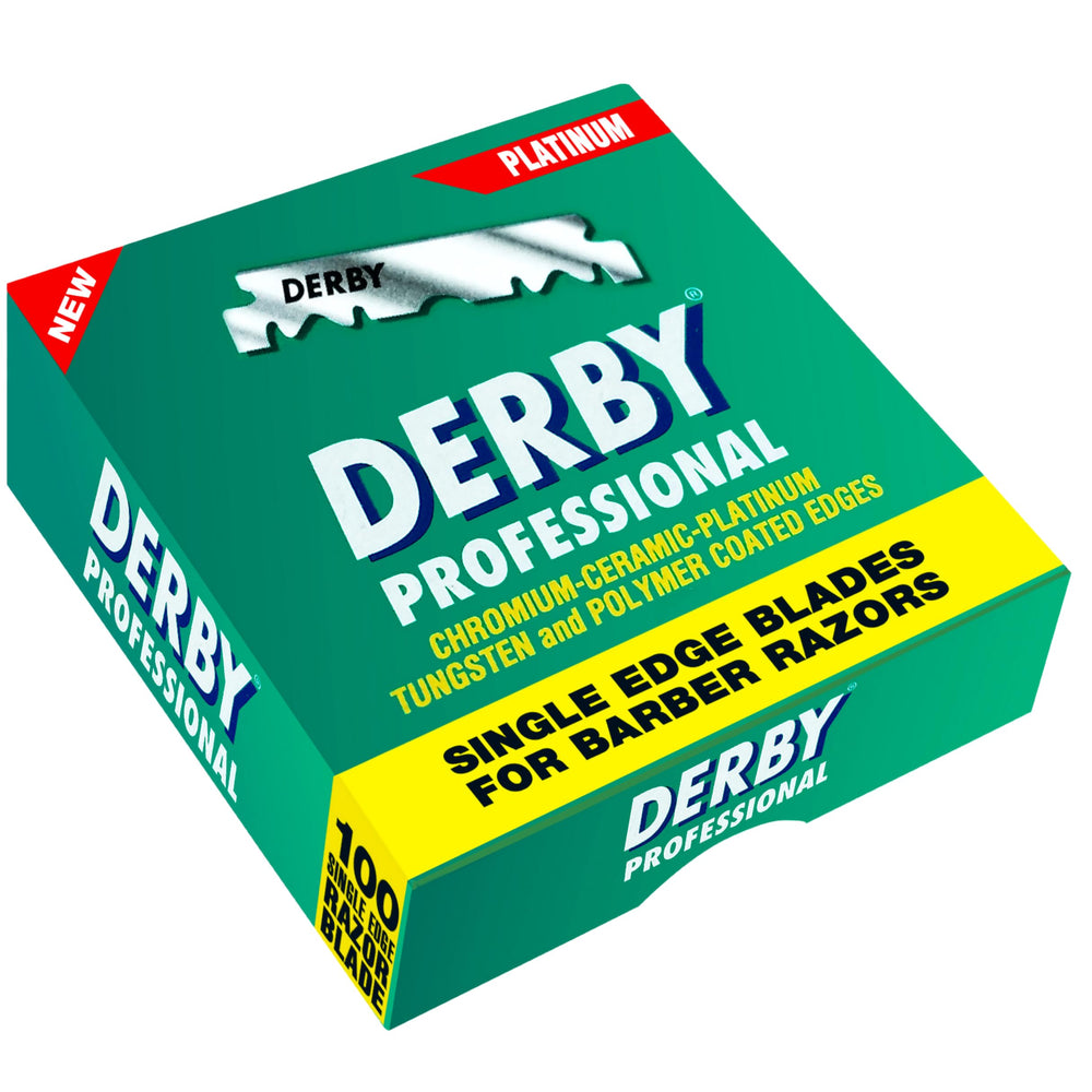 Hand holding Derby blades demonstrates size and easy handling benefit