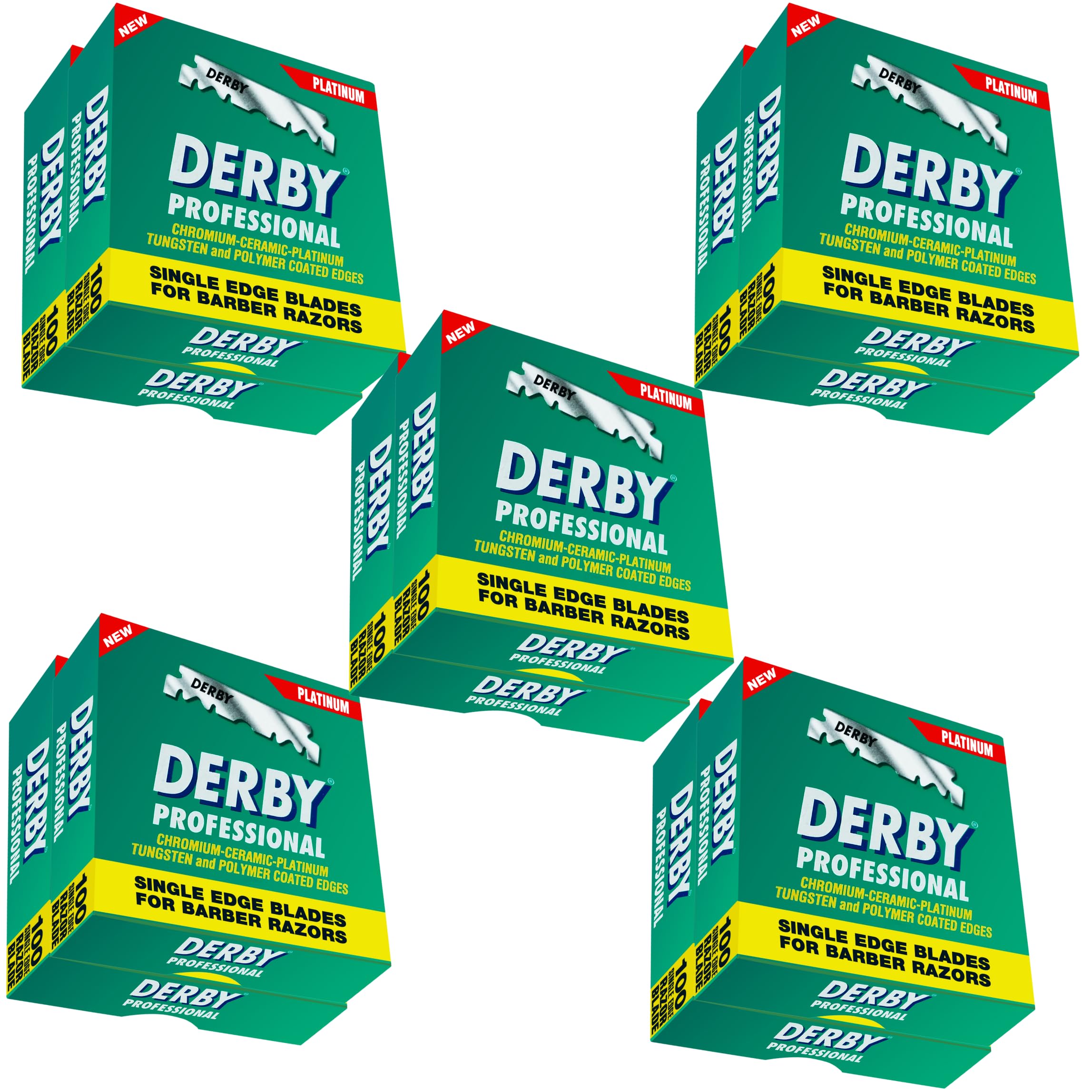 Derby blade front packaging shows brand and bulk count benefit