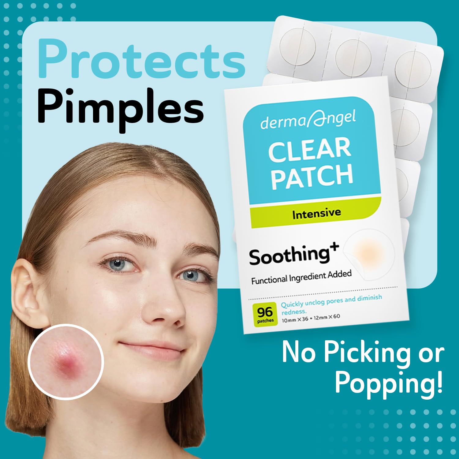 DERMA ANGEL hydrocolloid texture close-up showing absorbent surface