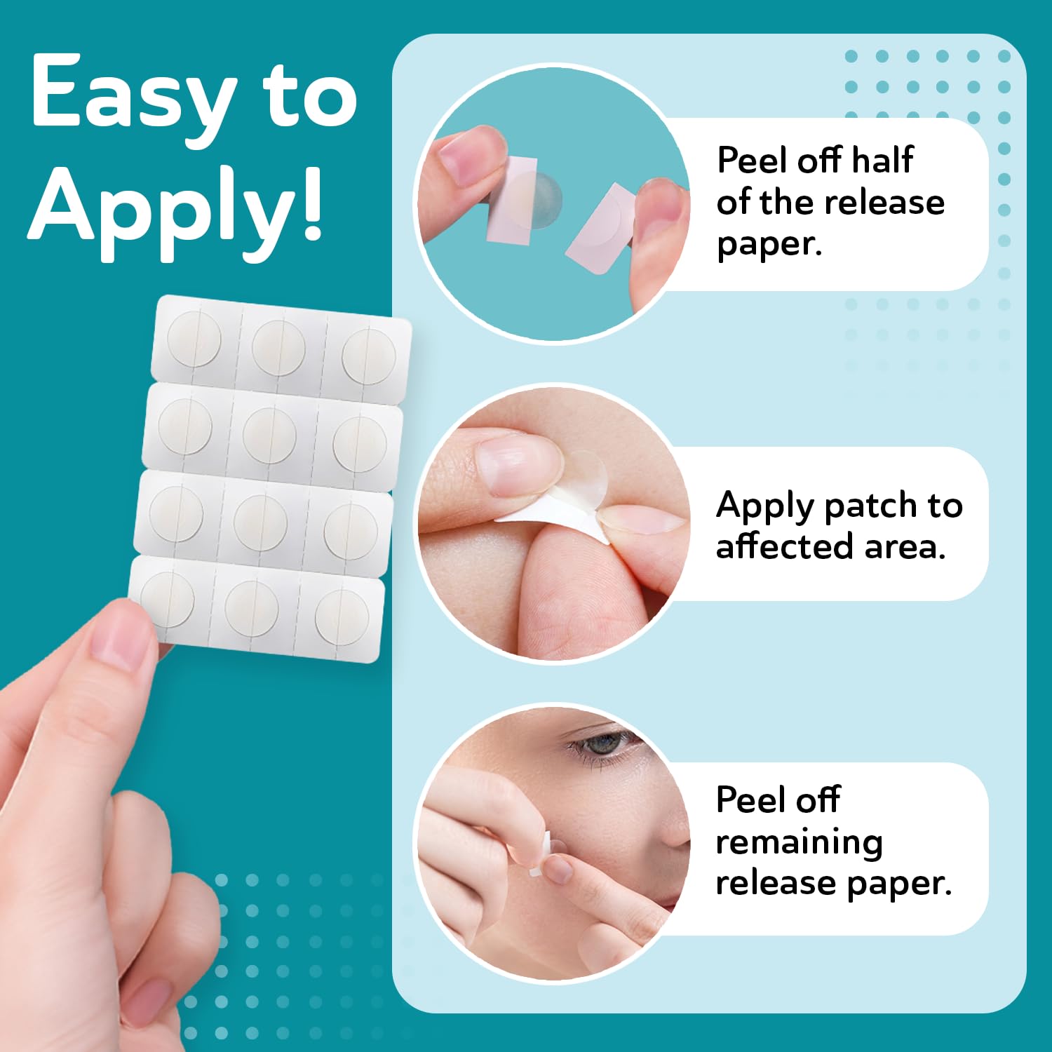 DERMA ANGEL perforated backing detail for hygienic easy application