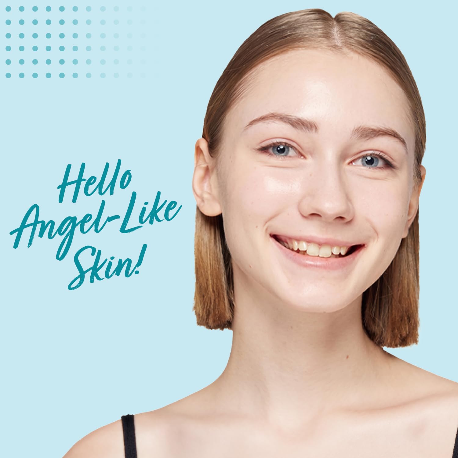 DERMA ANGEL patch blended under makeup showing discreet daytime benefit