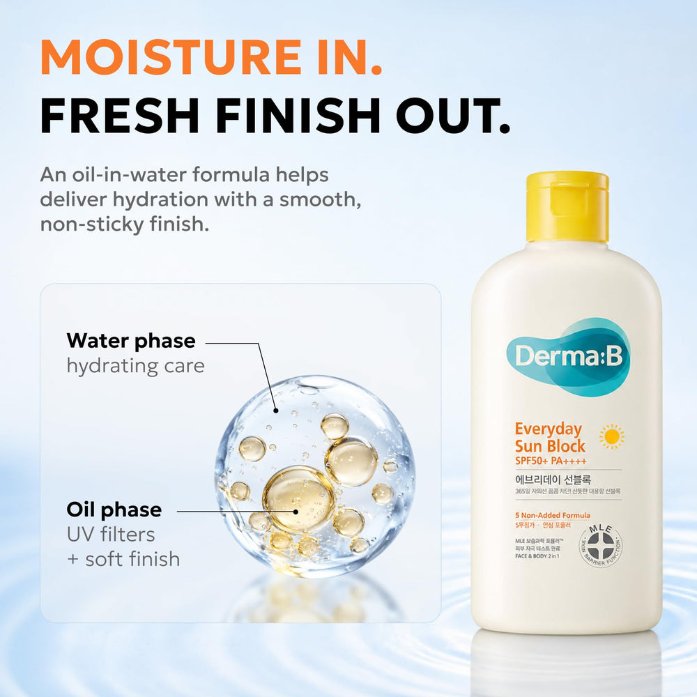 Derma B in beach setting offering broad sun protection lifestyle benefit
