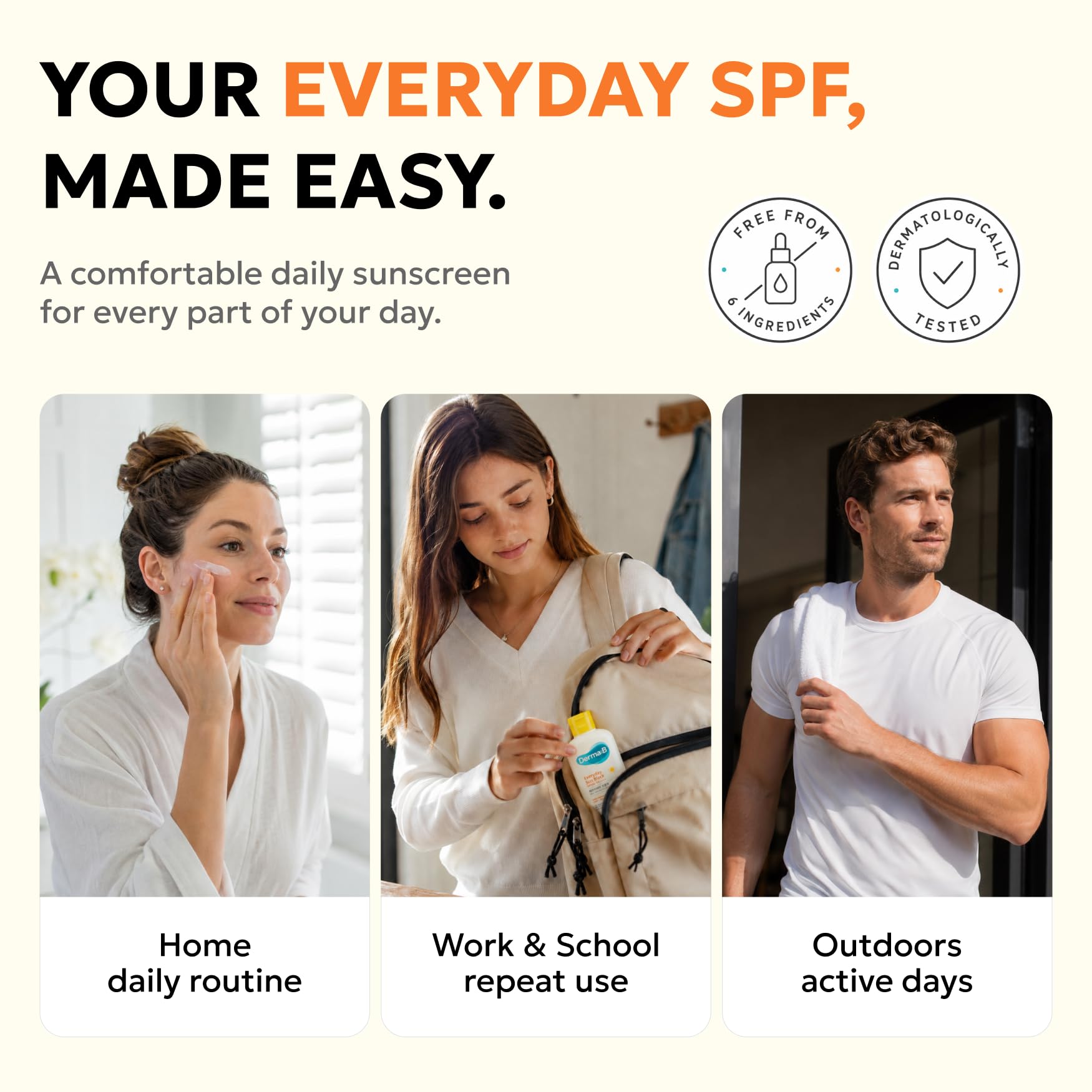 Derma B family applying sunscreen outdoors for gentle, shared protection