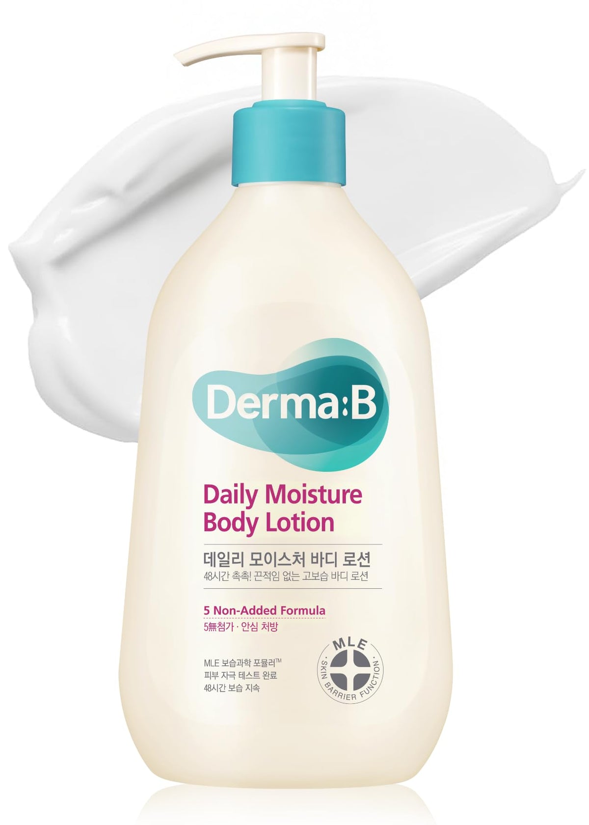 Derma B front packaging showing bottle and label for clear product ID and benefit