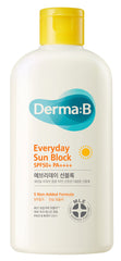 Derma B front packaging 200ml shows large bottle and clear SPF benefit
