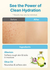 Derma B ingredients label detail showing key moisturizers and reassuring transparency
