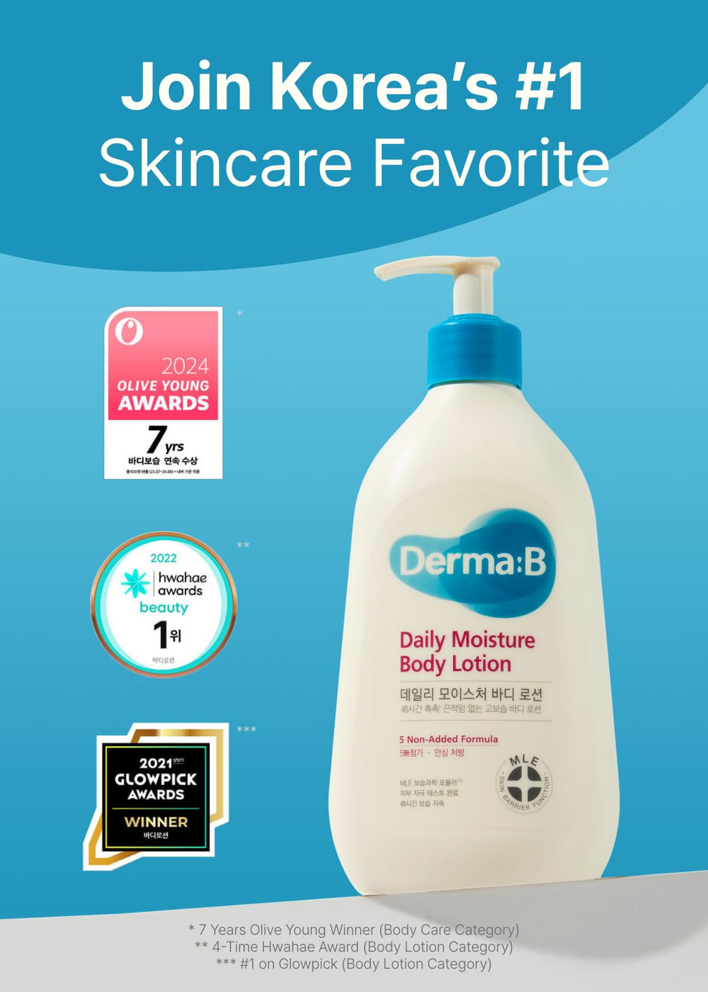 Derma B pump dispenser closeup highlighting easy one-handed use and precise dispensing