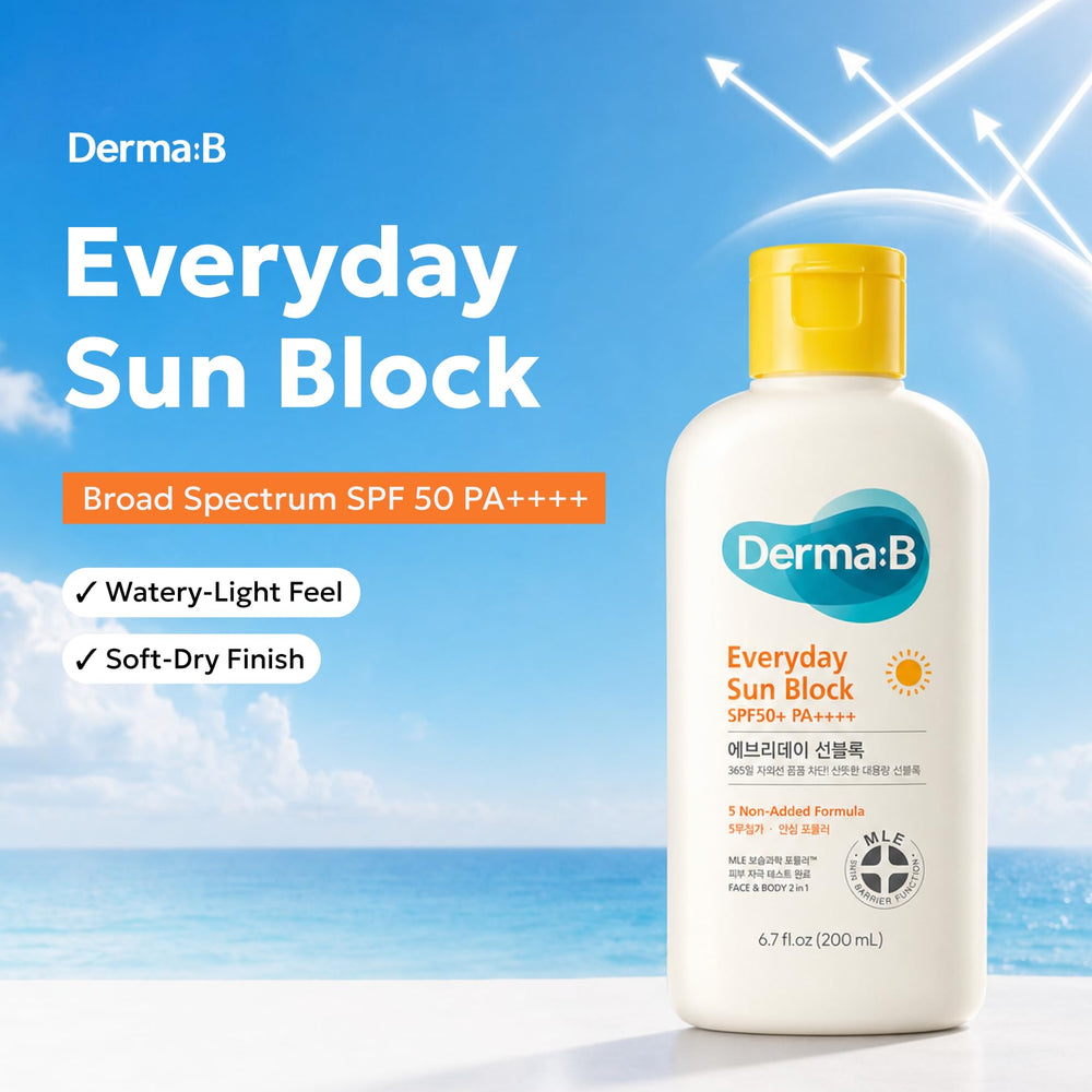 Derma B texture closeup highlights lightweight lotion and quick absorption