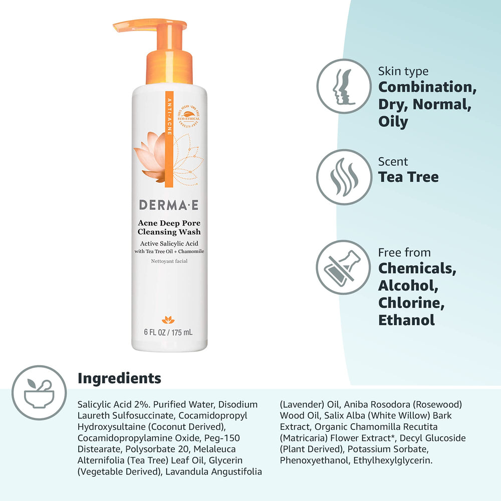 Derma E after-rinse skin showing a calm, balanced complexion benefit