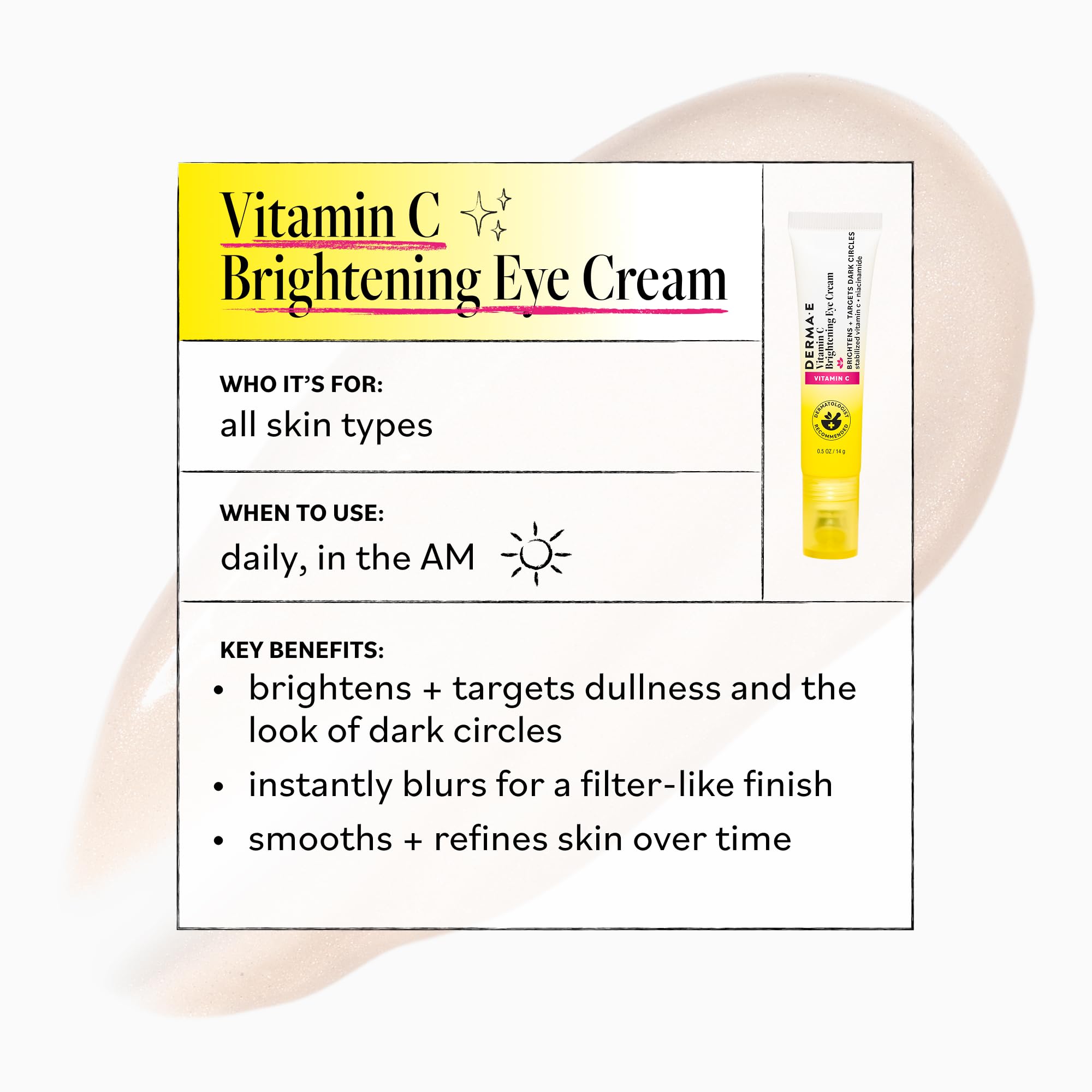 Derma E texture on fingertip demonstrating smooth, blendable cream