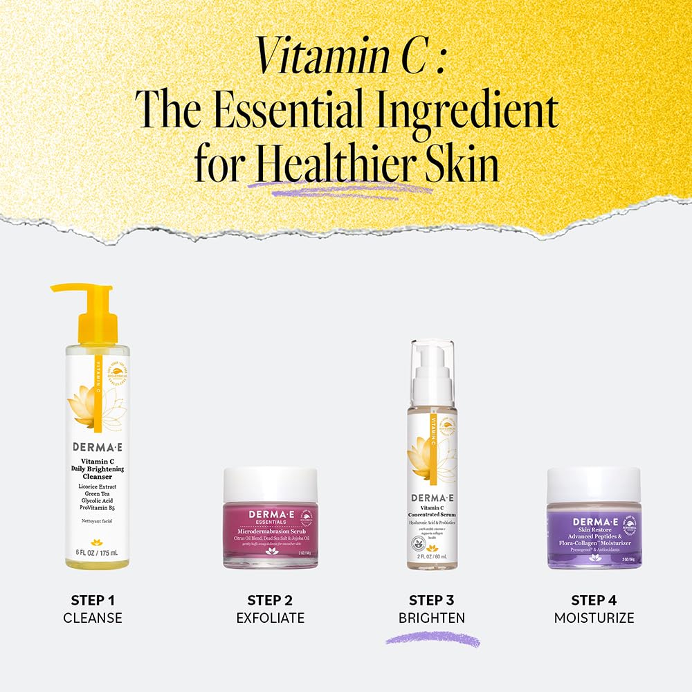 Derma E ingredients with green tea and vitamin C showing natural antioxidant benefit