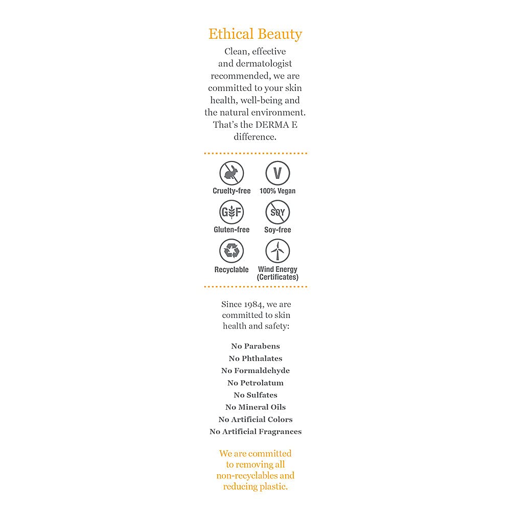 Derma E label close-up featuring 20% Zinc Oxide mineral SPF benefit