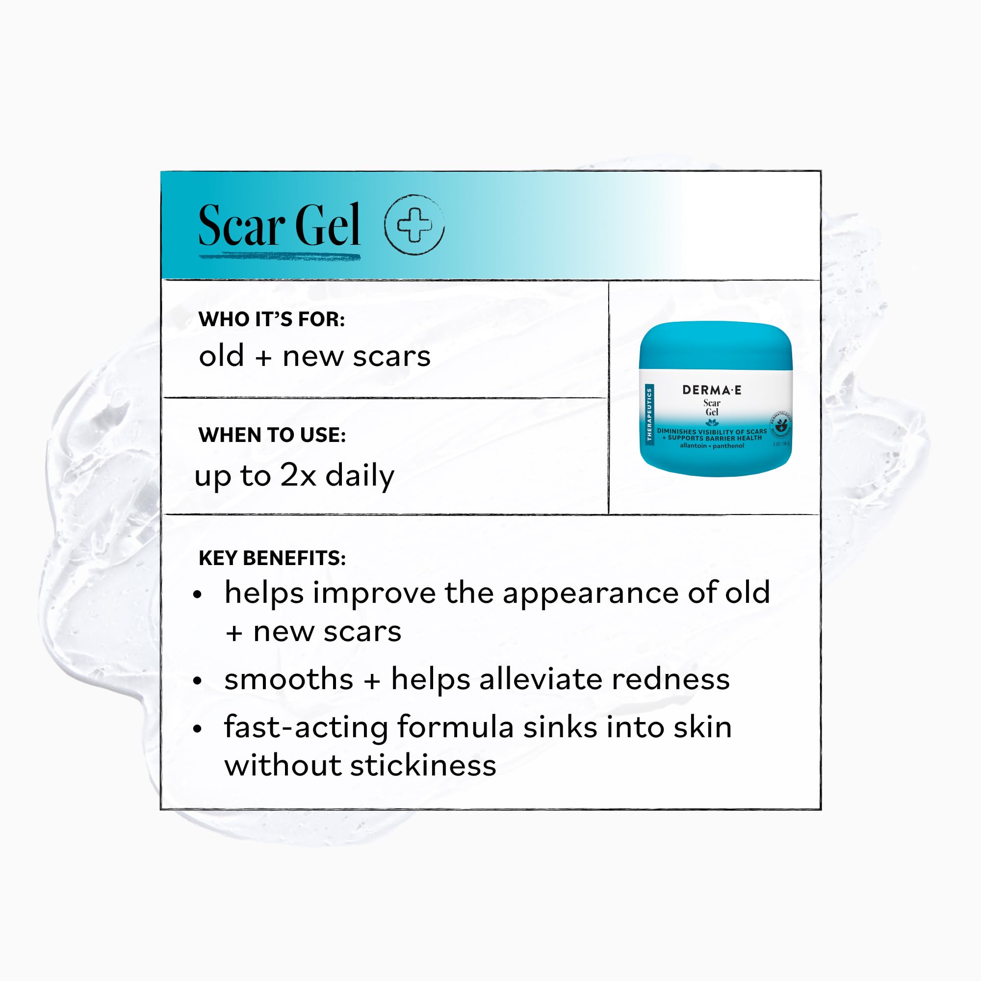 Derma E gel being massaged into skin for improved texture