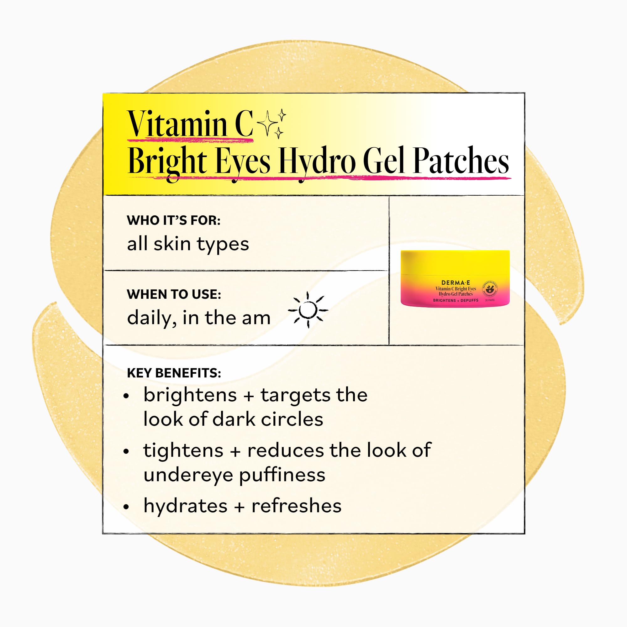 Derma E patch next to coin showing real size for accurate scale