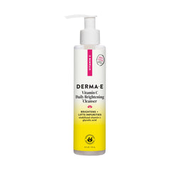 Derma E front bottle view showing brightening face wash benefits