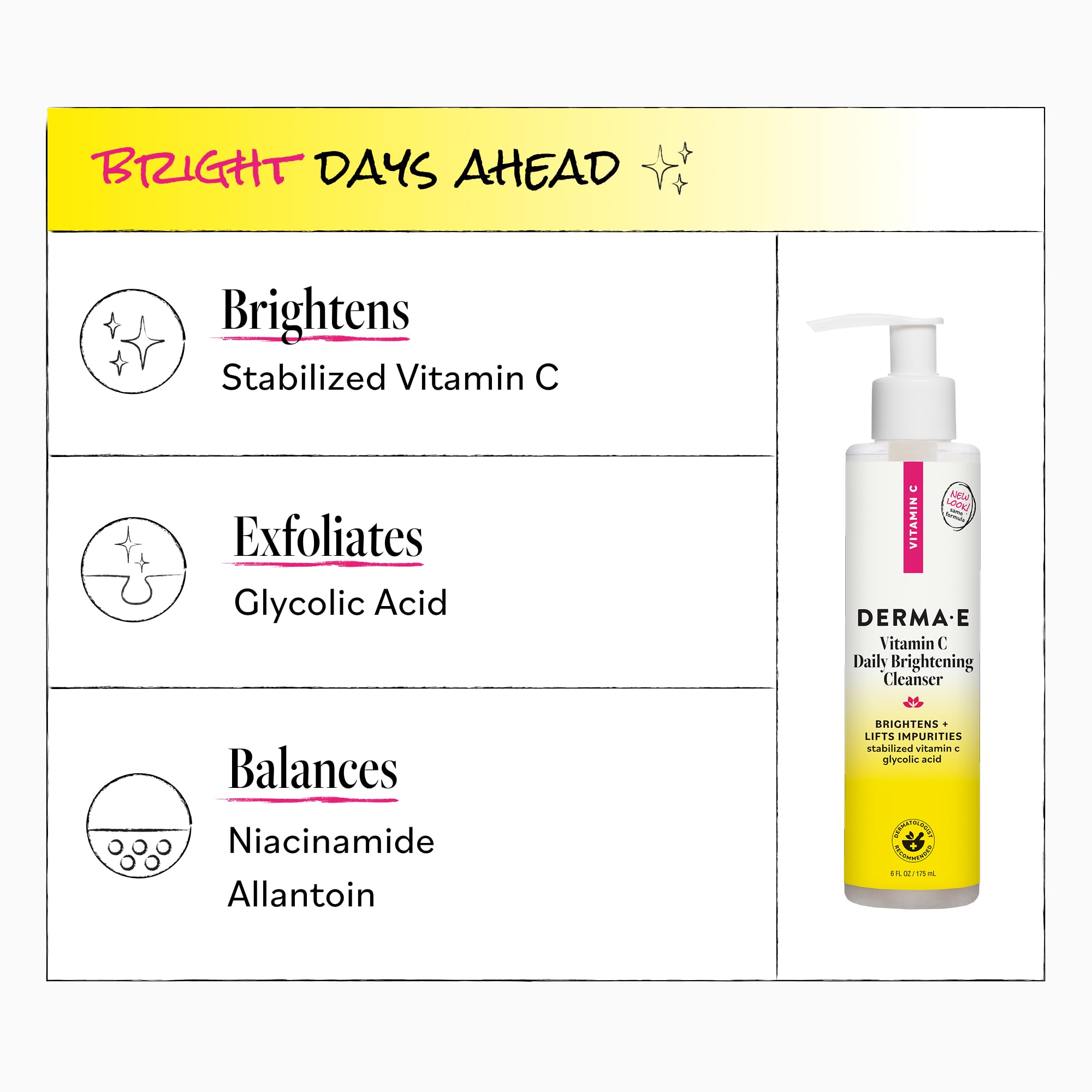 Derma E cleanser staged on bathroom counter for morning routine