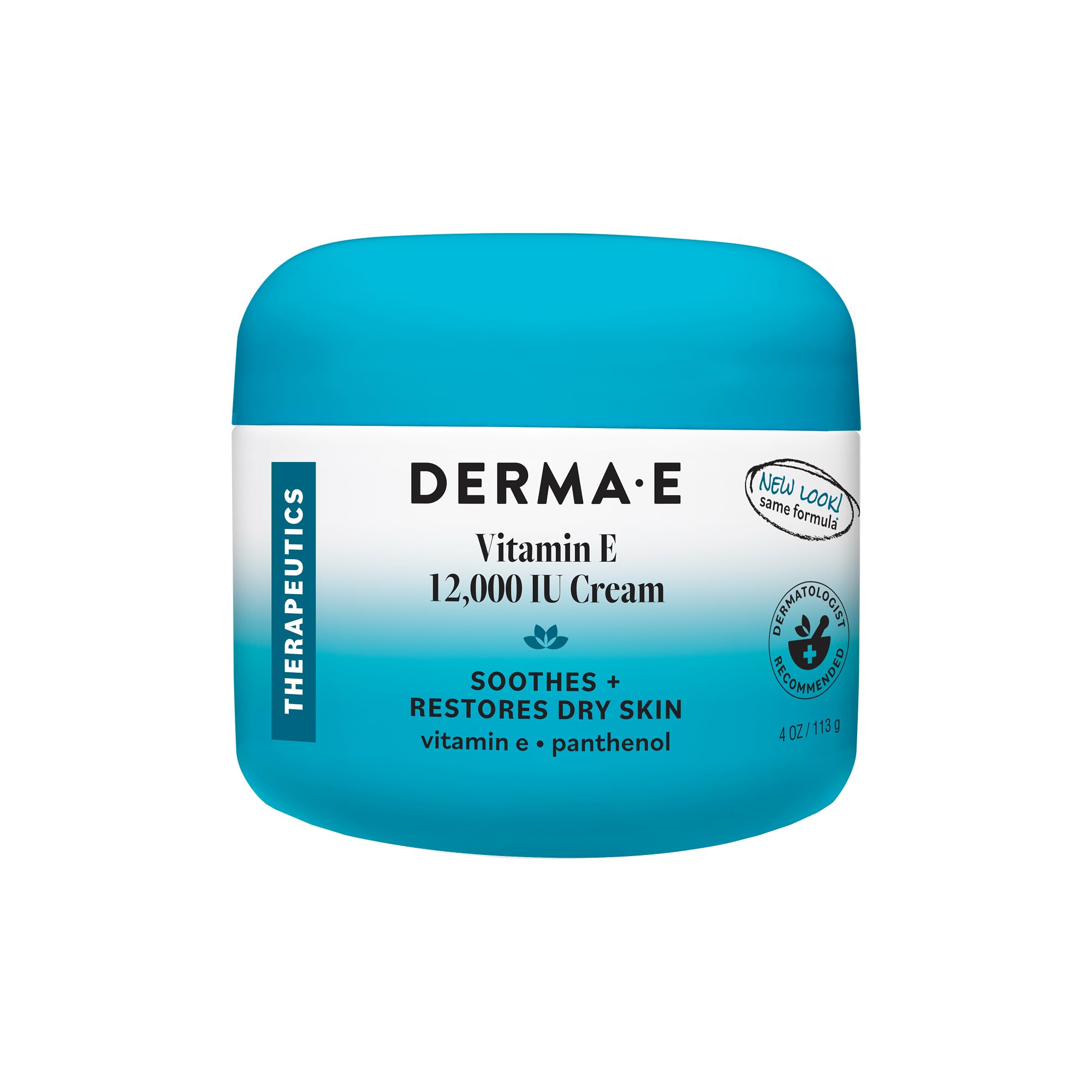 DERMA E front jar view showing clean-packaging and easy-scoop benefit
