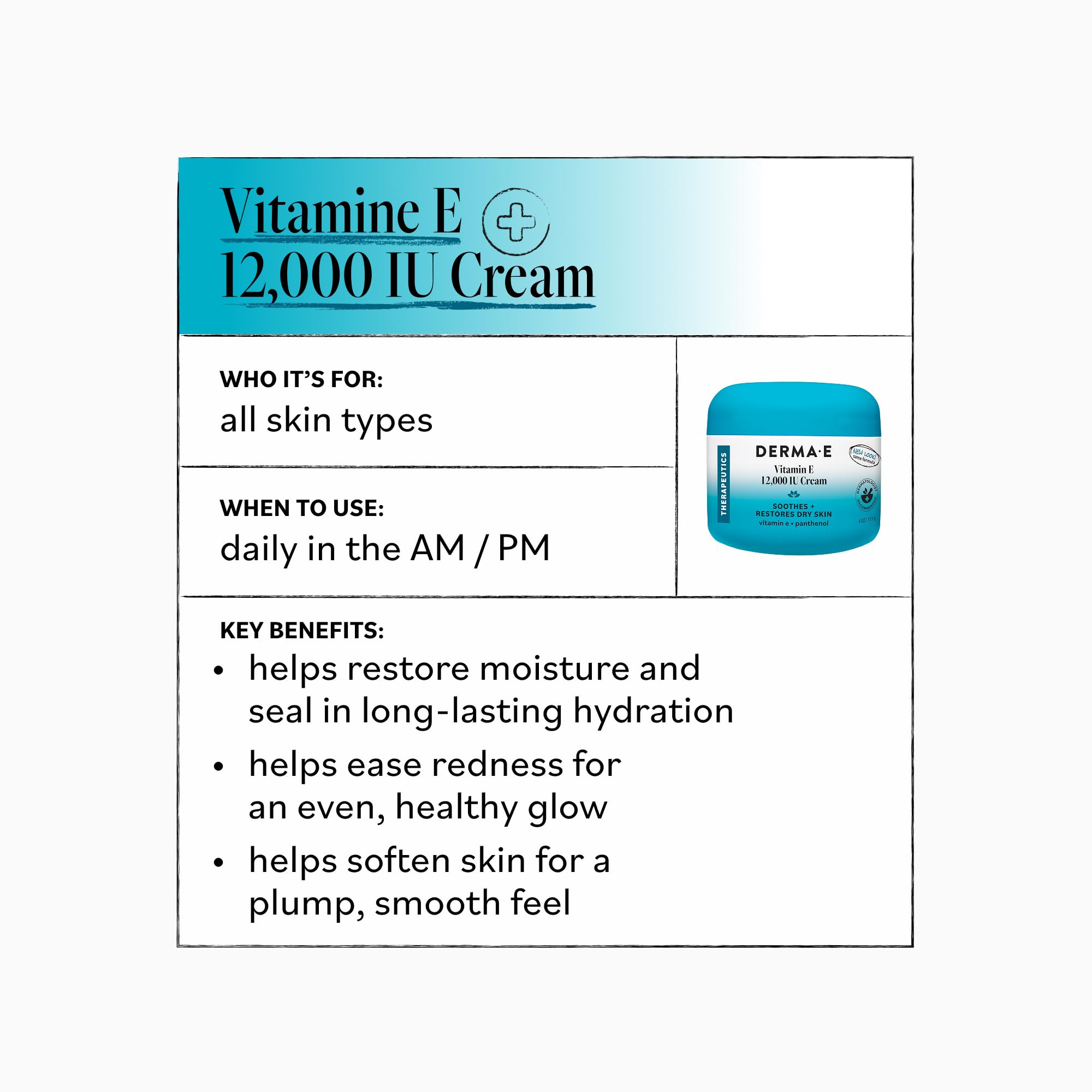 DERMA E label closeup highlighting 12,000 IU Vitamin E potency