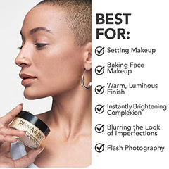 Dermablend powder applied with brush for long-lasting, smudge-resistant wear