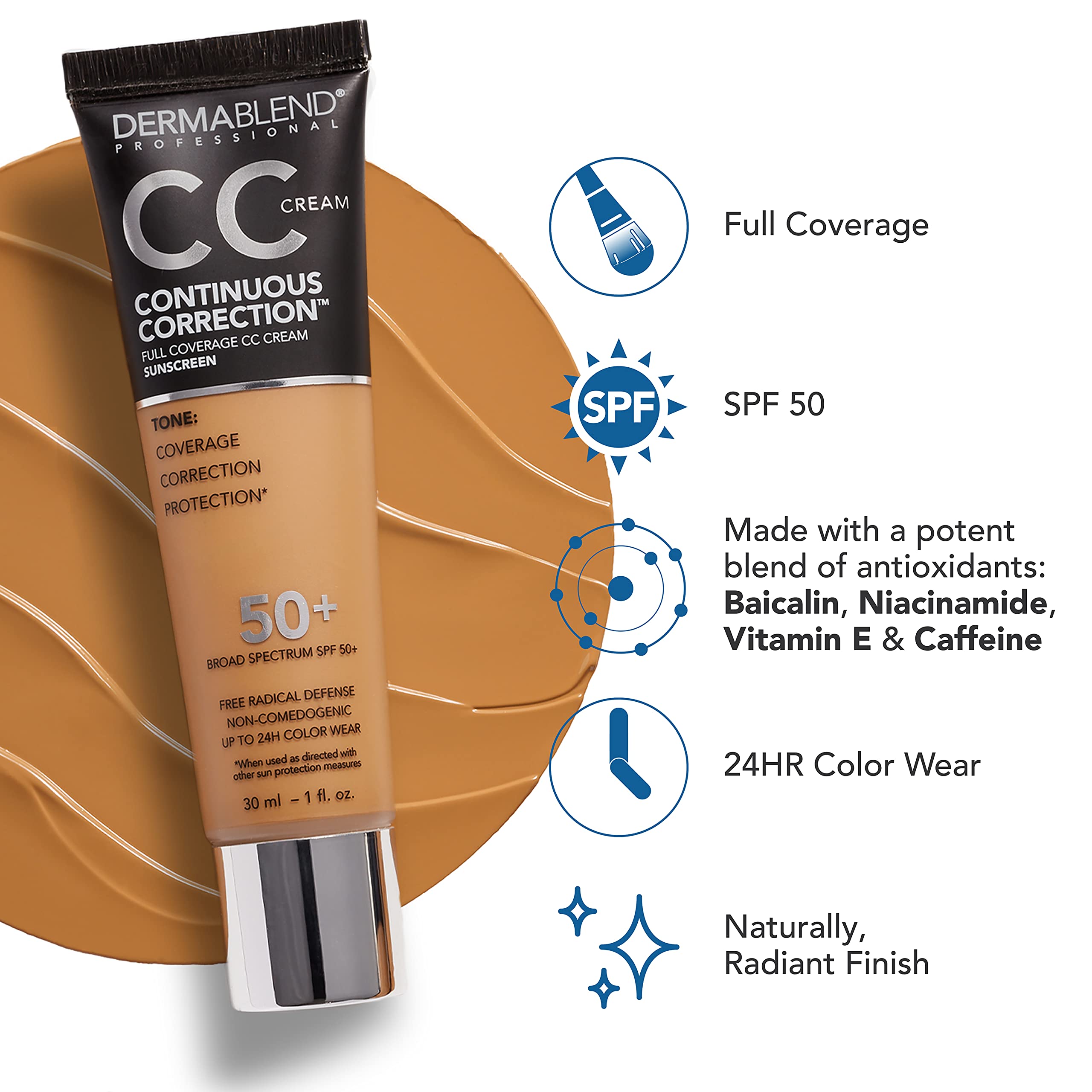 Dermablend CC Cream on fingertip being applied, easy blend for natural finish