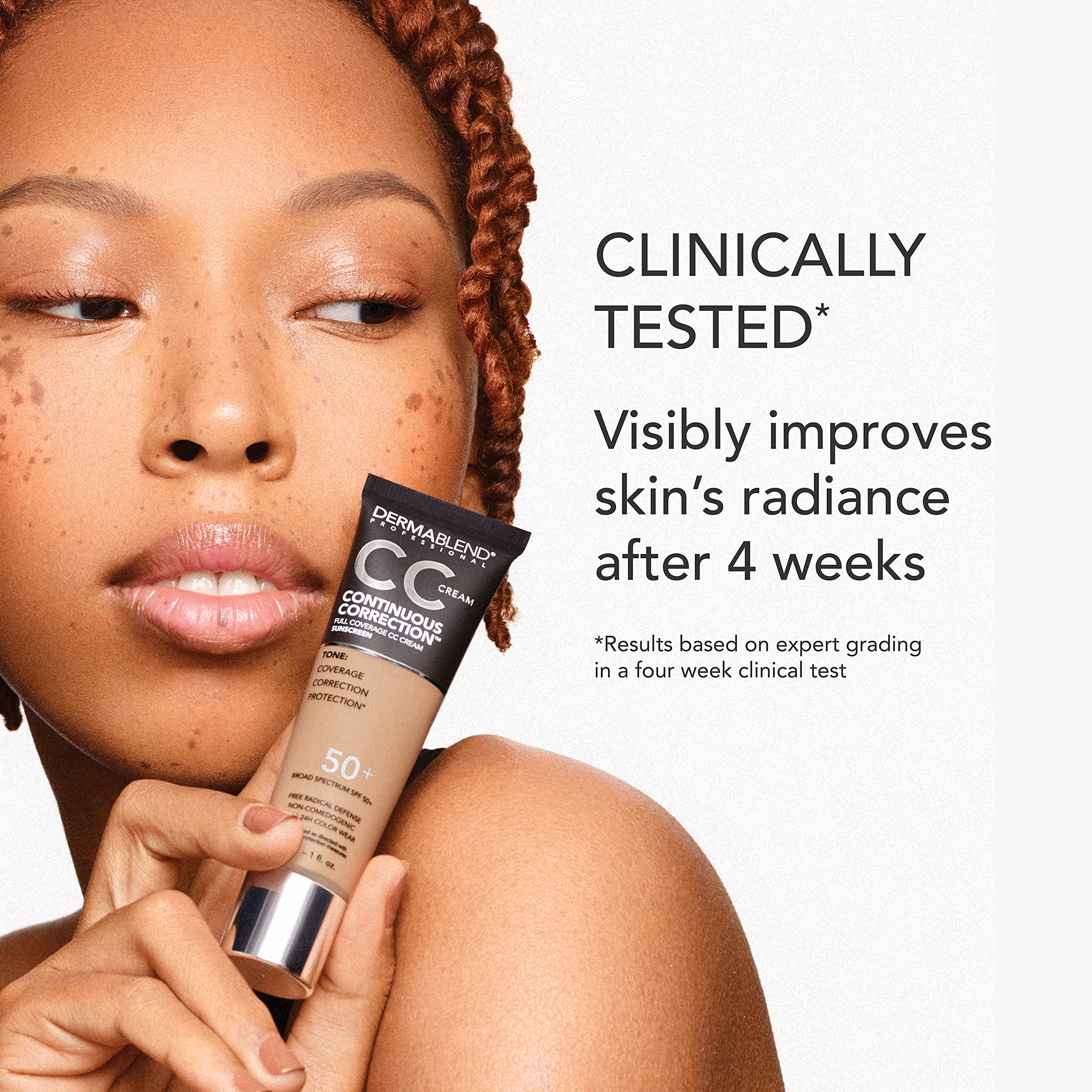 Dermablend CC Cream ingredients label close-up highlighting antioxidants and SPF