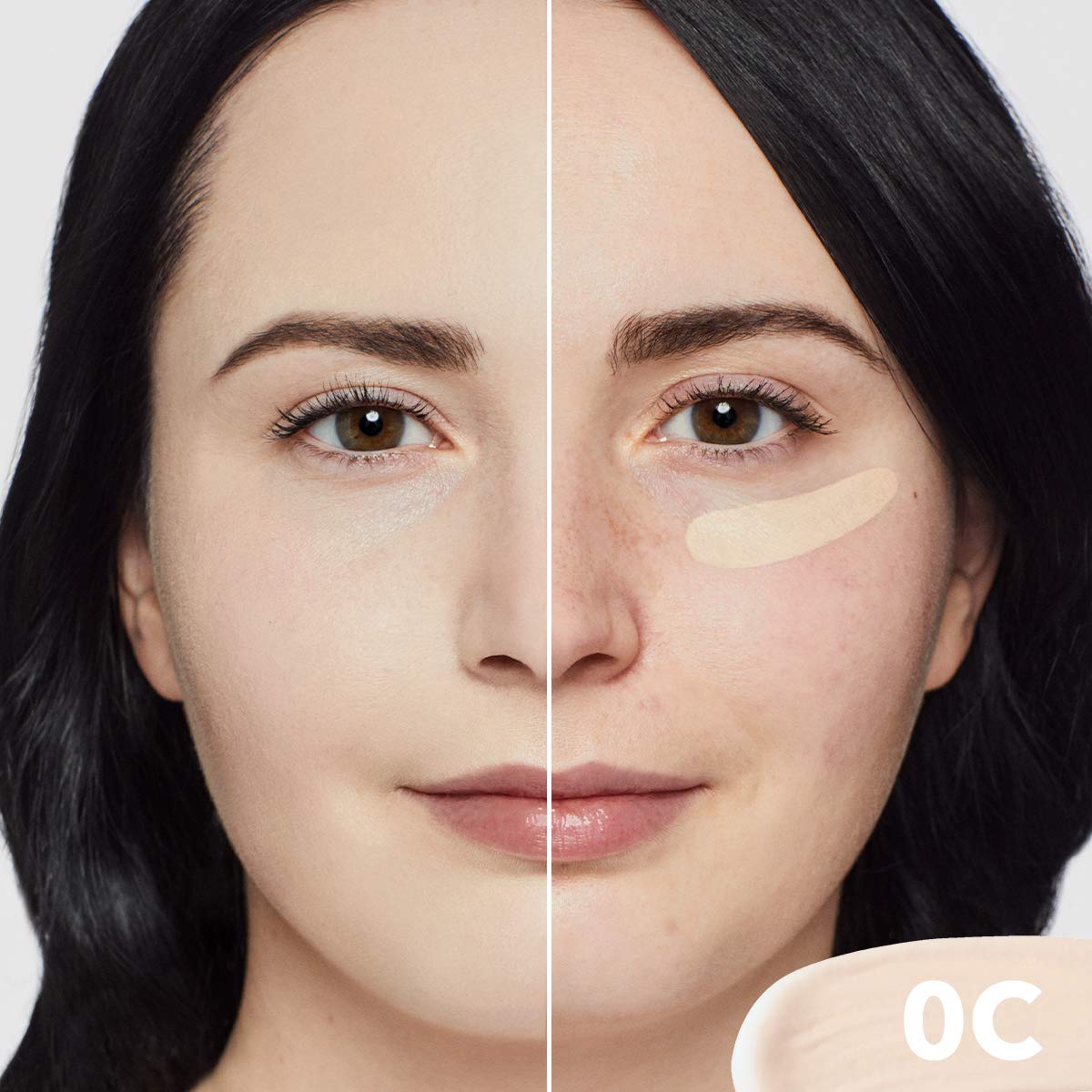 Dermablend concealer applied under eye showing natural matte finish