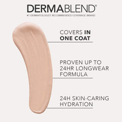 Dermablend creamy texture close-up highlighting smooth blendability and hydrating finish