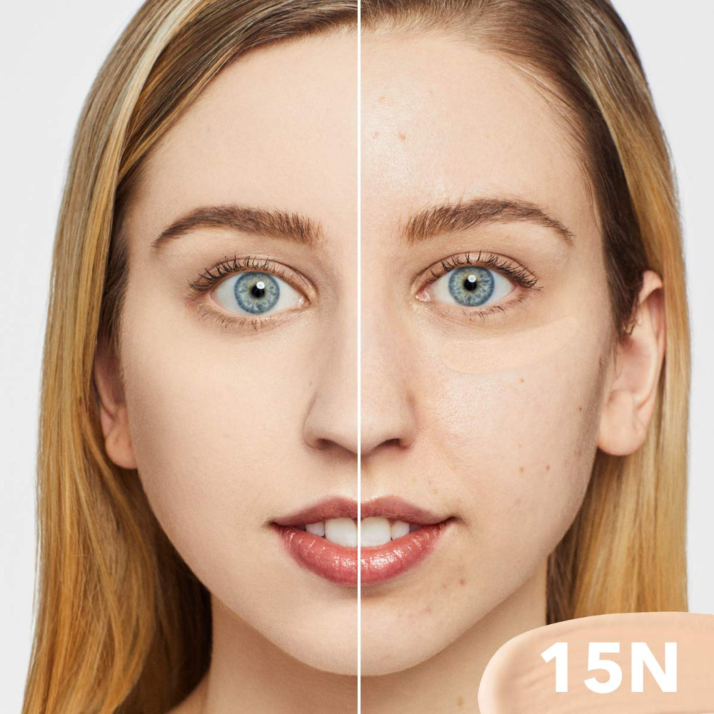 Dermablend applying concealer under eye demonstrating coverage benefit for dark circles