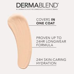 Dermablend open tube showing creamy concealer texture for smooth blendable coverage