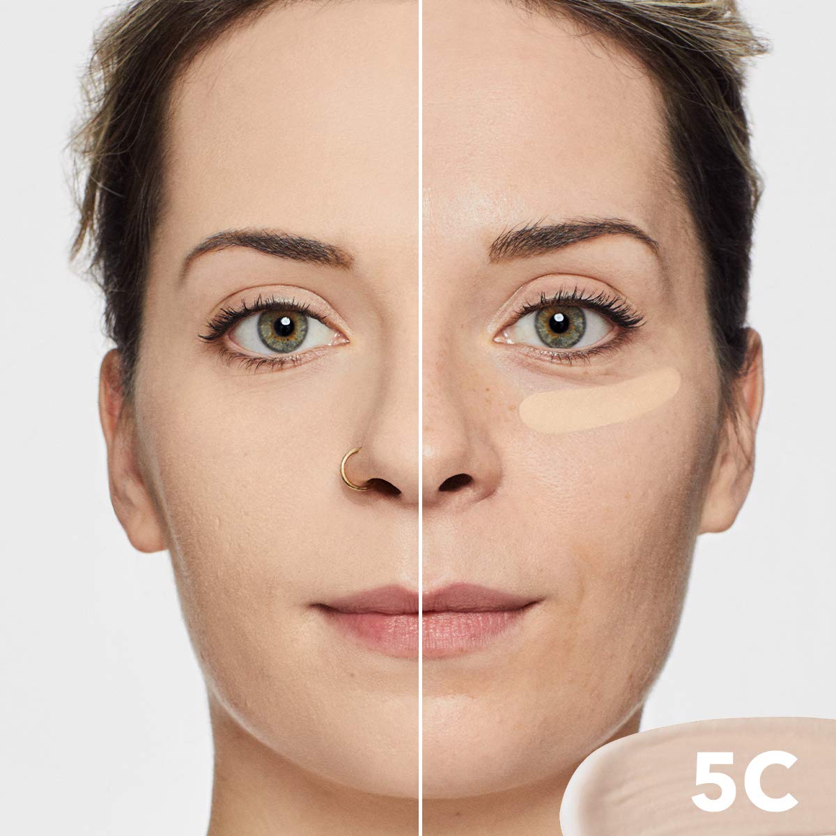 Dermablend concealer applied under eye showing smooth natural coverage
