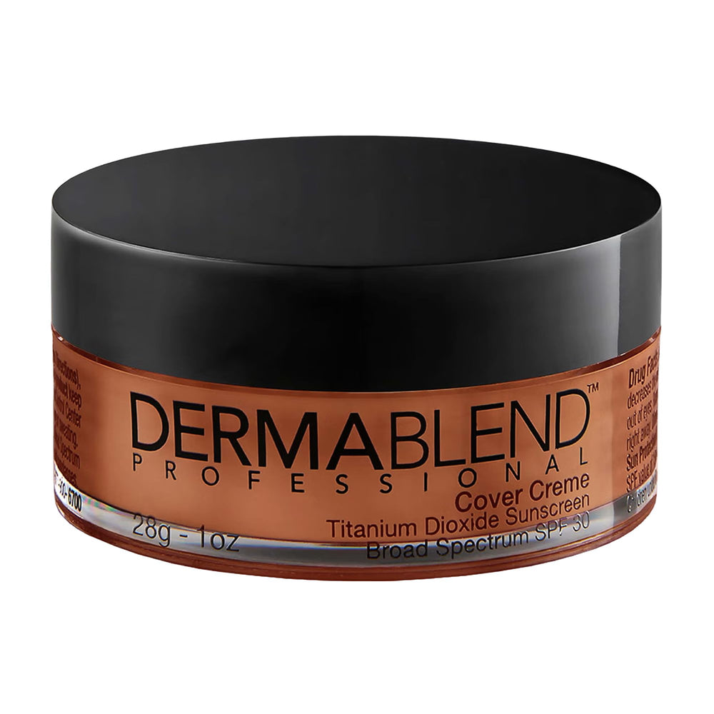 Dermablend cover crème front jar showing packaging and shade clarity