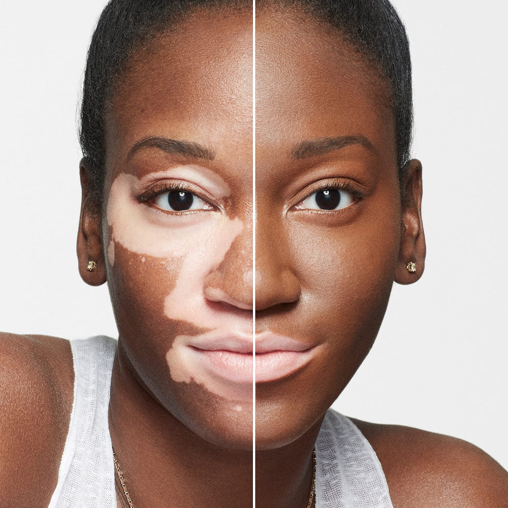 Dermablend in bathroom mirror lifestyle scene showing natural, confidence-boosting finish