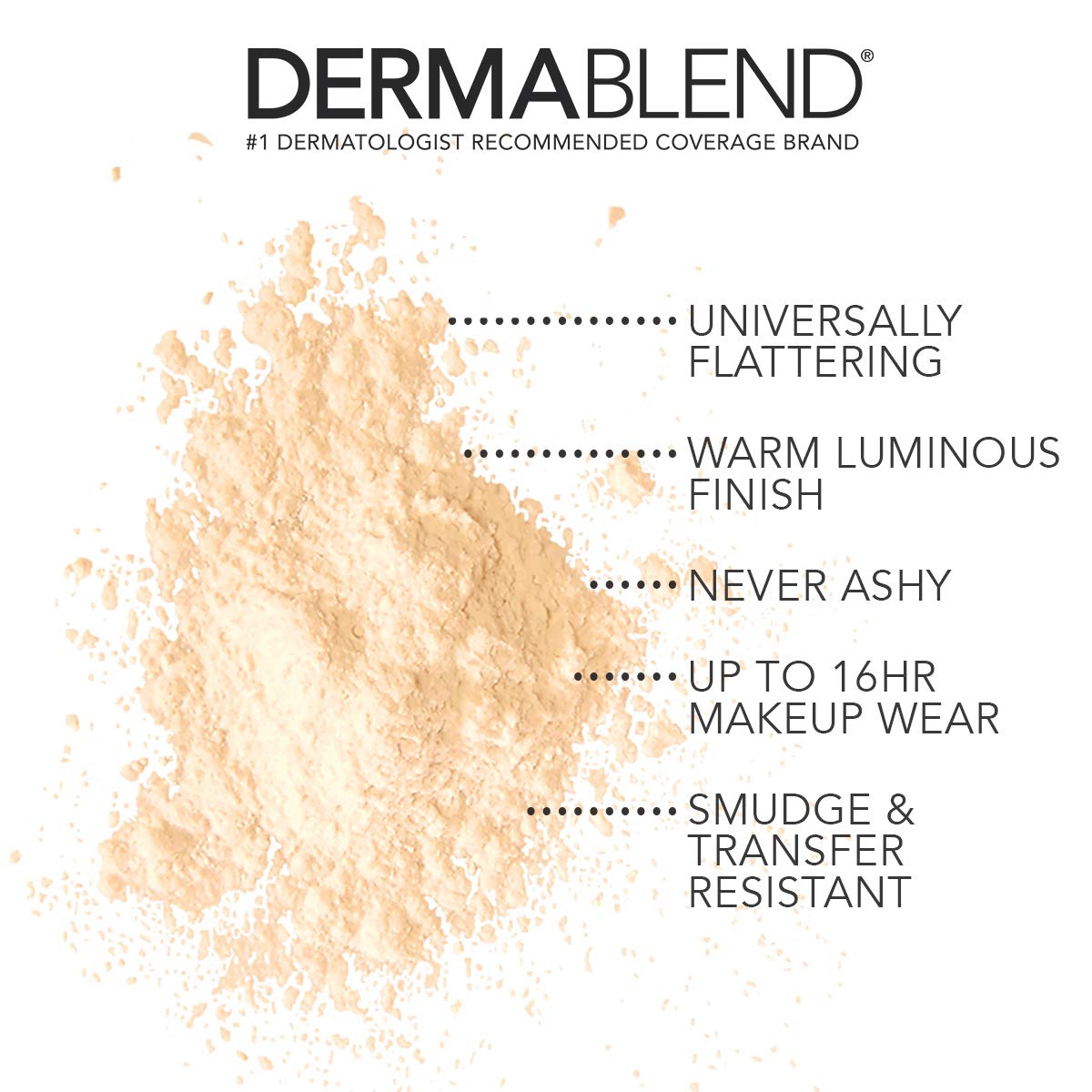 Dermablend open sifter detail demonstrates controlled product release