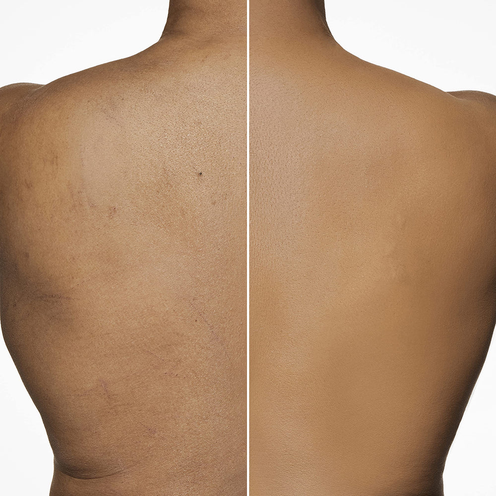 Dermablend being set with loose powder illustrating transfer-resistant wear benefit