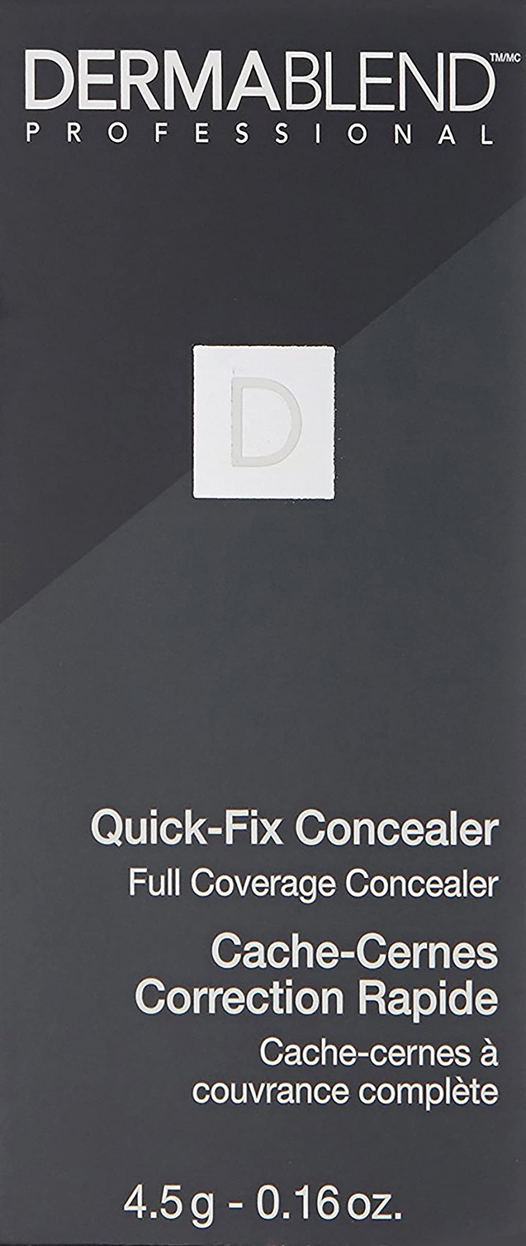Dermablend packaging label close-up displaying ingredient and safety benefit
