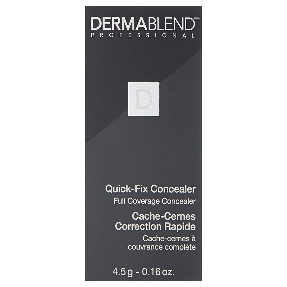 Dermablend product packaging label highlighting shade and safety claims