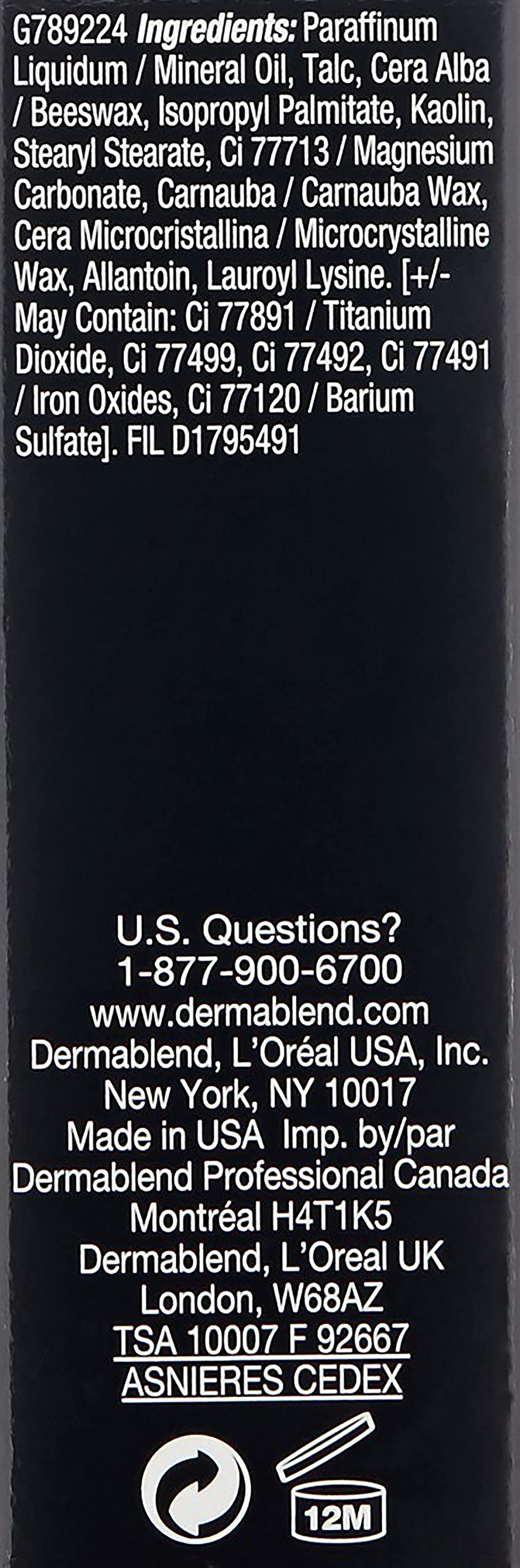Dermablend stick held in hand showing compact travel-ready size benefit