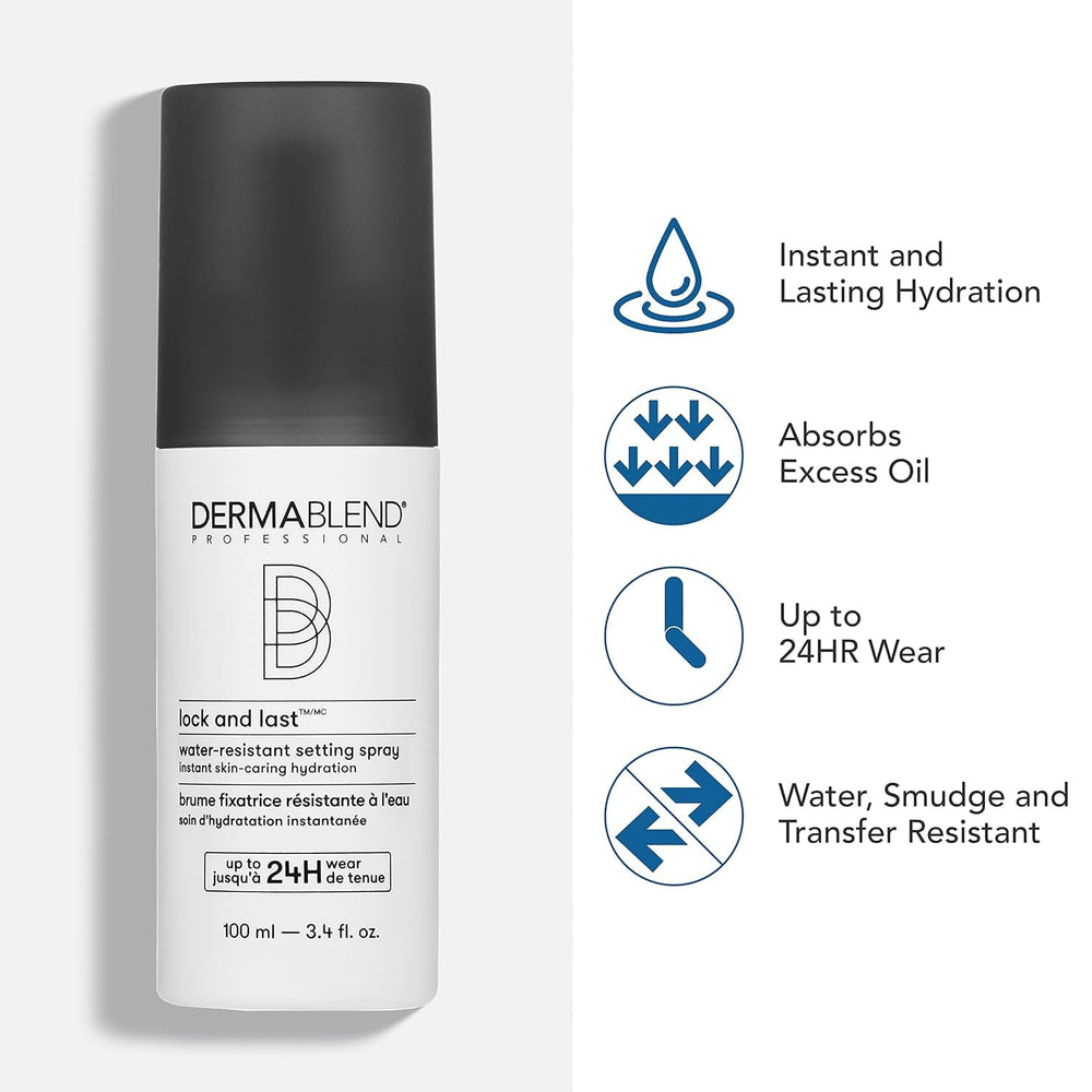 Dermablend spray in use on model showing quick application benefit
