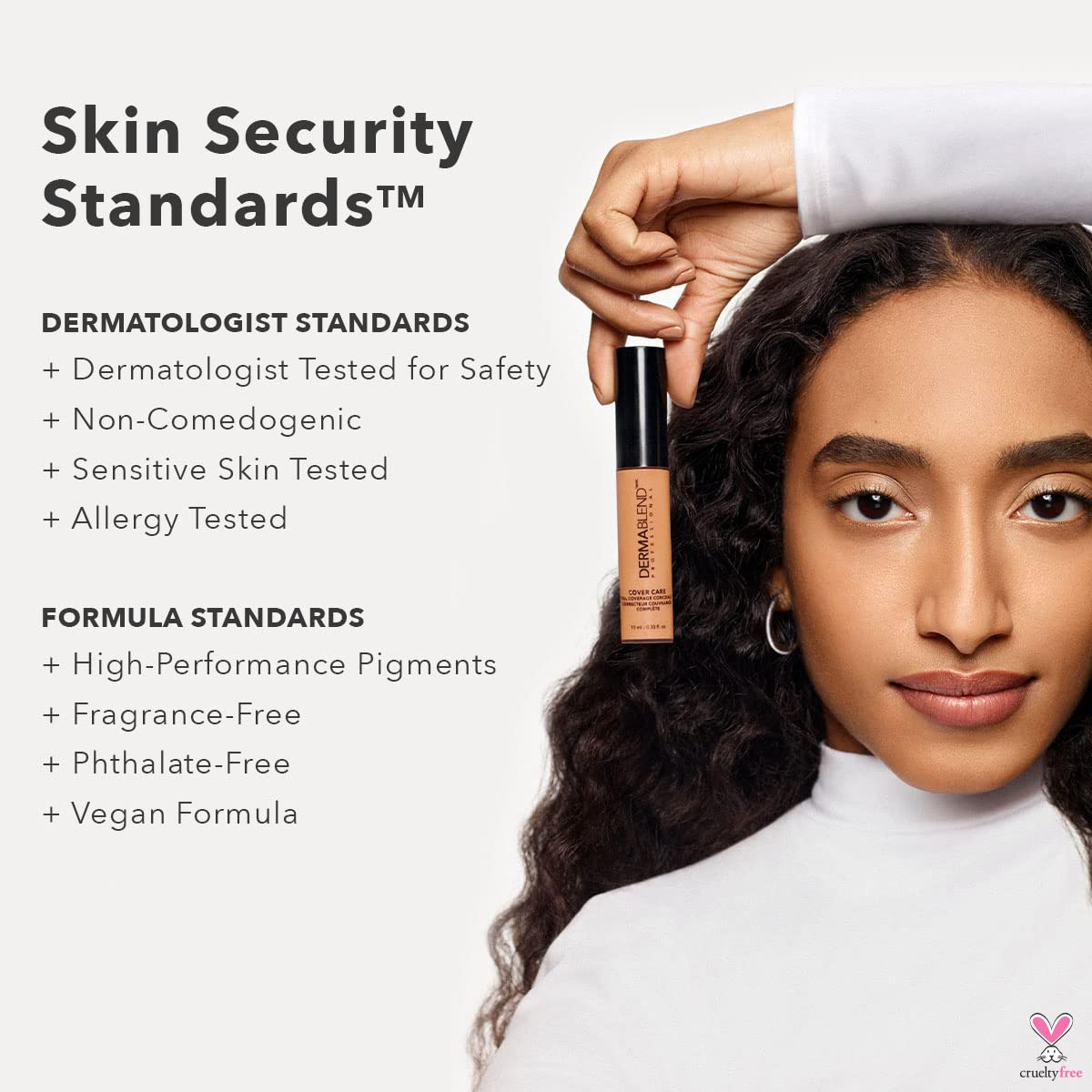 Dermablend applied in a small swirl on skin demonstrating coverage