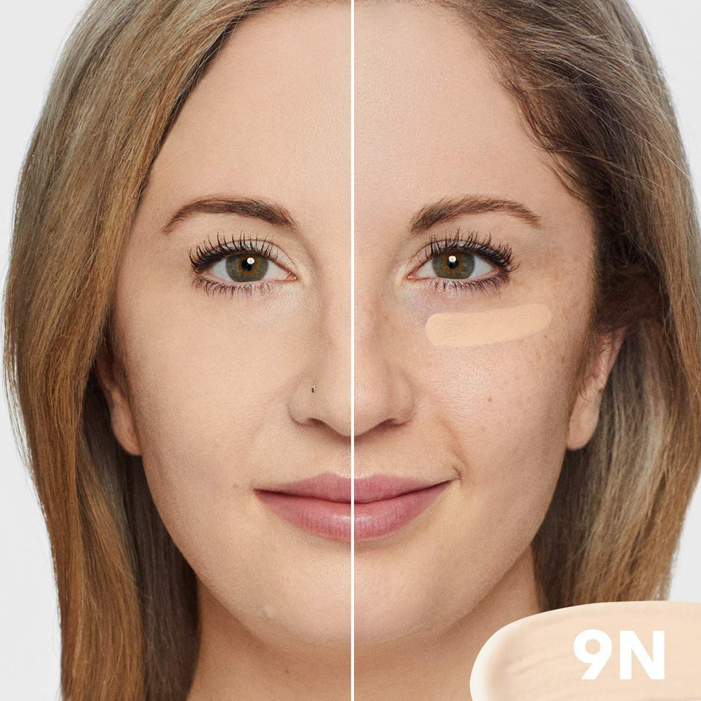 Dermablend under-eye before and after showing reduced dark circles