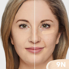 Dermablend under-eye before and after showing reduced dark circles