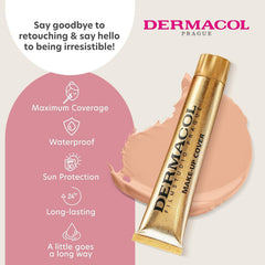Dermacol before and after tattoo coverage demonstrating concealment benefit