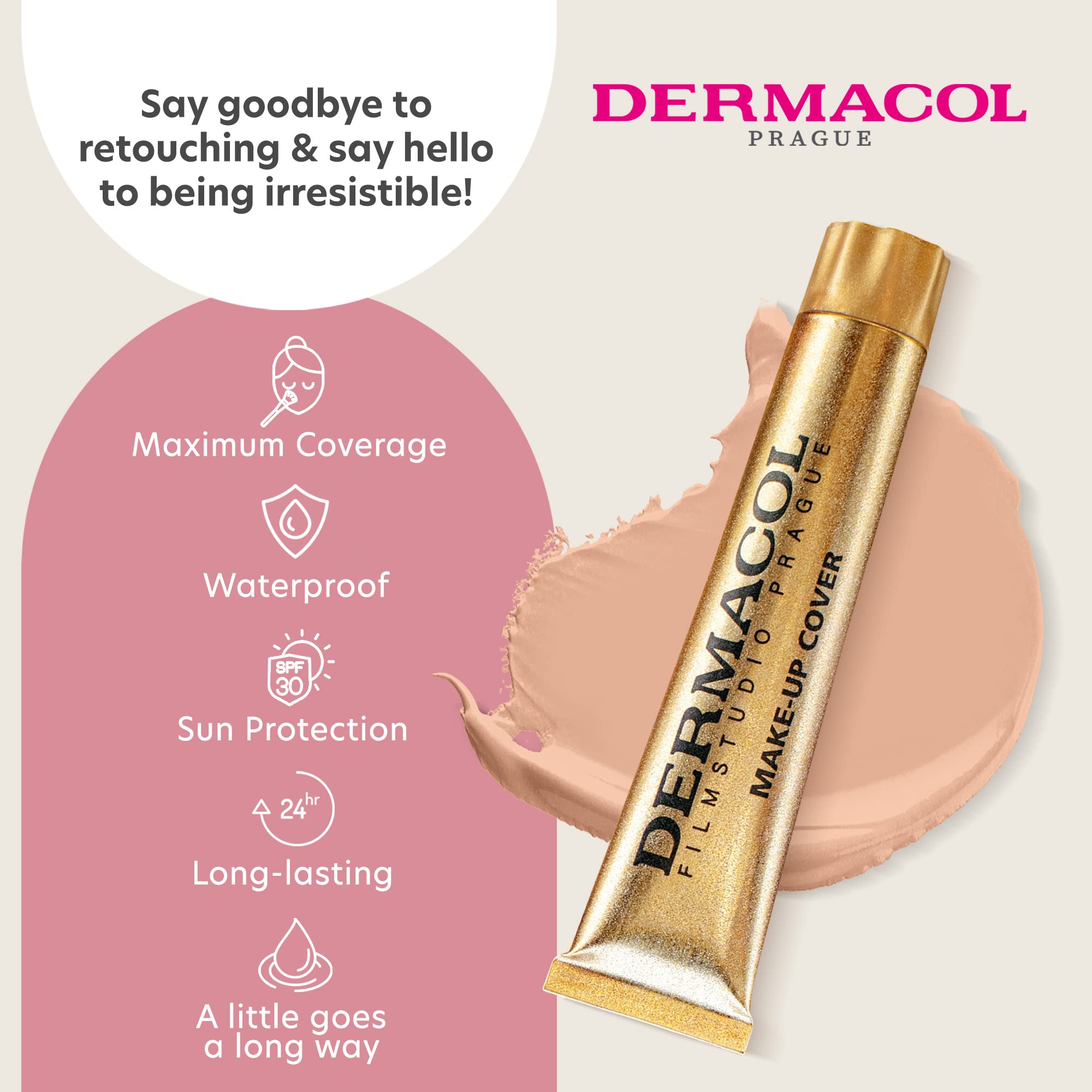 Dermacol label close-up showing SPF 30 and sun protection benefit