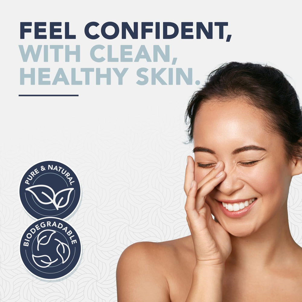 DERMACOTTON towels on vanity suggesting gentle daily skincare use