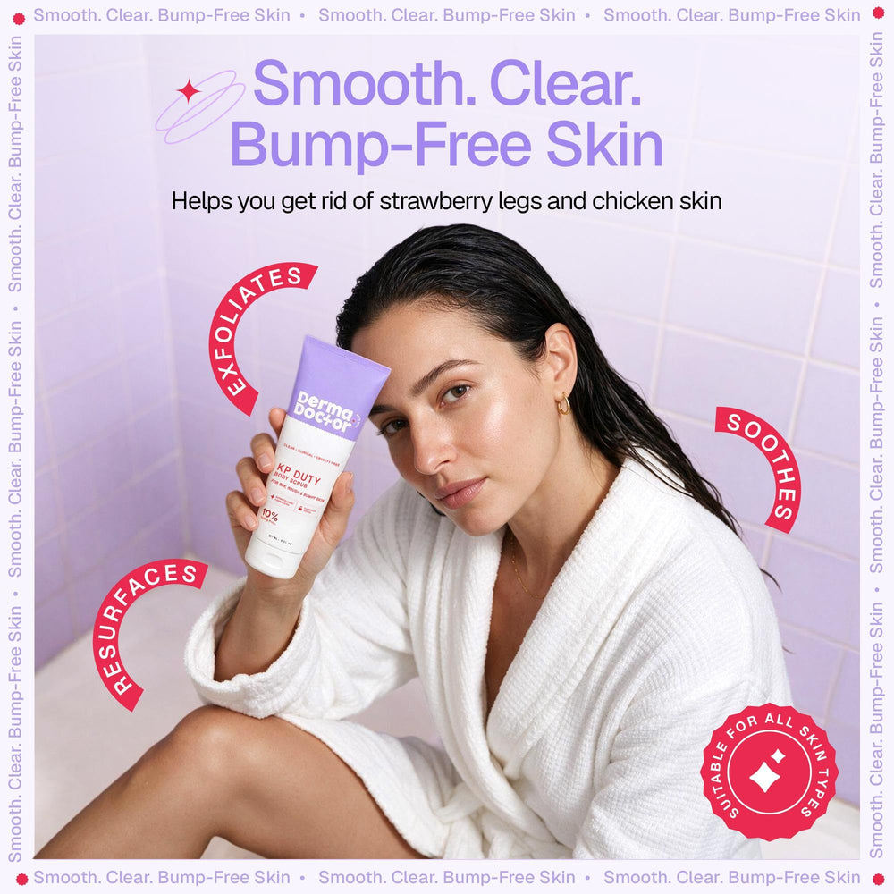 DERMAdoctor split before and after smoothing visual skin improvement